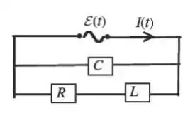 Description de l'image par IA : Circuit électrique avec une source de tension E(t), une résistance R, une inductance L, et une capacité C.