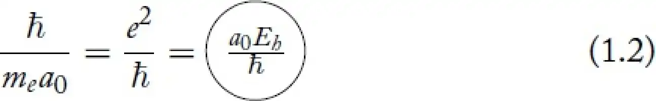 Description de l'image par IA : début fraction constante de planck sur deux pi sur m indice e position de base a indice 0 position de base fin fraction égale début fraction e au carré sur constante de planck sur deux pi fin fraction égale début matrice 1 par 1 1re rangée  début fraction a indice 0 position de base E majuscule indice b position de base sur constante de planck sur deux pi fin fraction fin matrice parenthèse gauche 1 point 2 parenthèse droite
