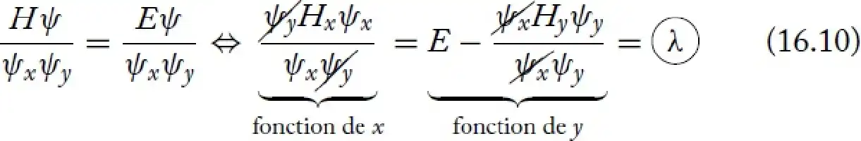 Description de l'image par IA : Formule mathématique avec des fonctions x et y, égalité et constante λ.