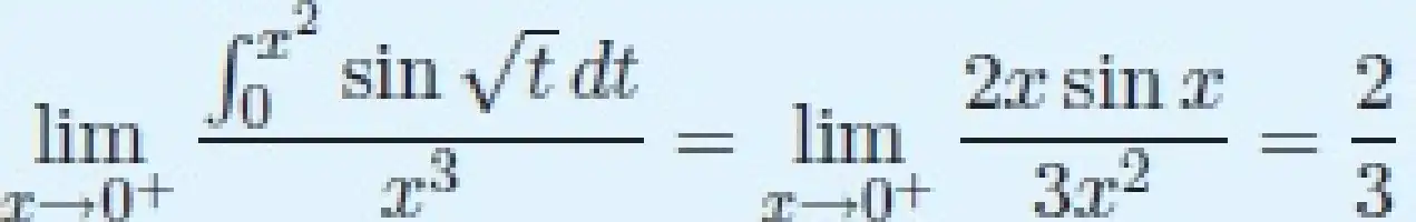 Description de l'image par IA : limite début souscript x flèche droite 0 exposant position de base fin scripts début fraction intégrale indice inférieur 0 indice supérieur x au carré position de base sinus début racine carrée t fin racine carrée d t sur x cubique fin fraction égale limite début souscript x flèche droite 0 exposant position de base fin scripts début fraction 2 x sinus x sur 3 x au carré fin fraction égale deux-tiers