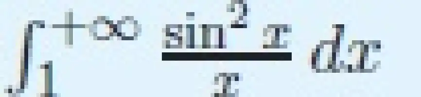 Description de l'image par IA : intégrale indice inférieur 1 indice supérieur infini en normal position de base début fraction sinus au carré x sur x fin fraction d x