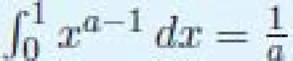 Description de l'image par IA : intégrale indice inférieur 0 indice supérieur 1 position de base x exposant a moins 1 position de base d x égale début fraction 1 sur a fin fraction