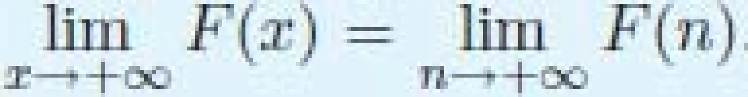 Description de l'image par IA : limite début souscript x flèche droite infini en normal fin scripts F majuscule parenthèse gauche x parenthèse droite égale limite début souscript n flèche droite infini en normal fin scripts F majuscule parenthèse gauche n parenthèse droite point