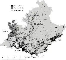Description de l'image par IA : Carte de la nature ordinaire en région Paca, montrant les zones naturelles, bâties et autres espaces.