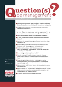 Couverture de La contribution de la finance verte et durable à la performance extra-financière